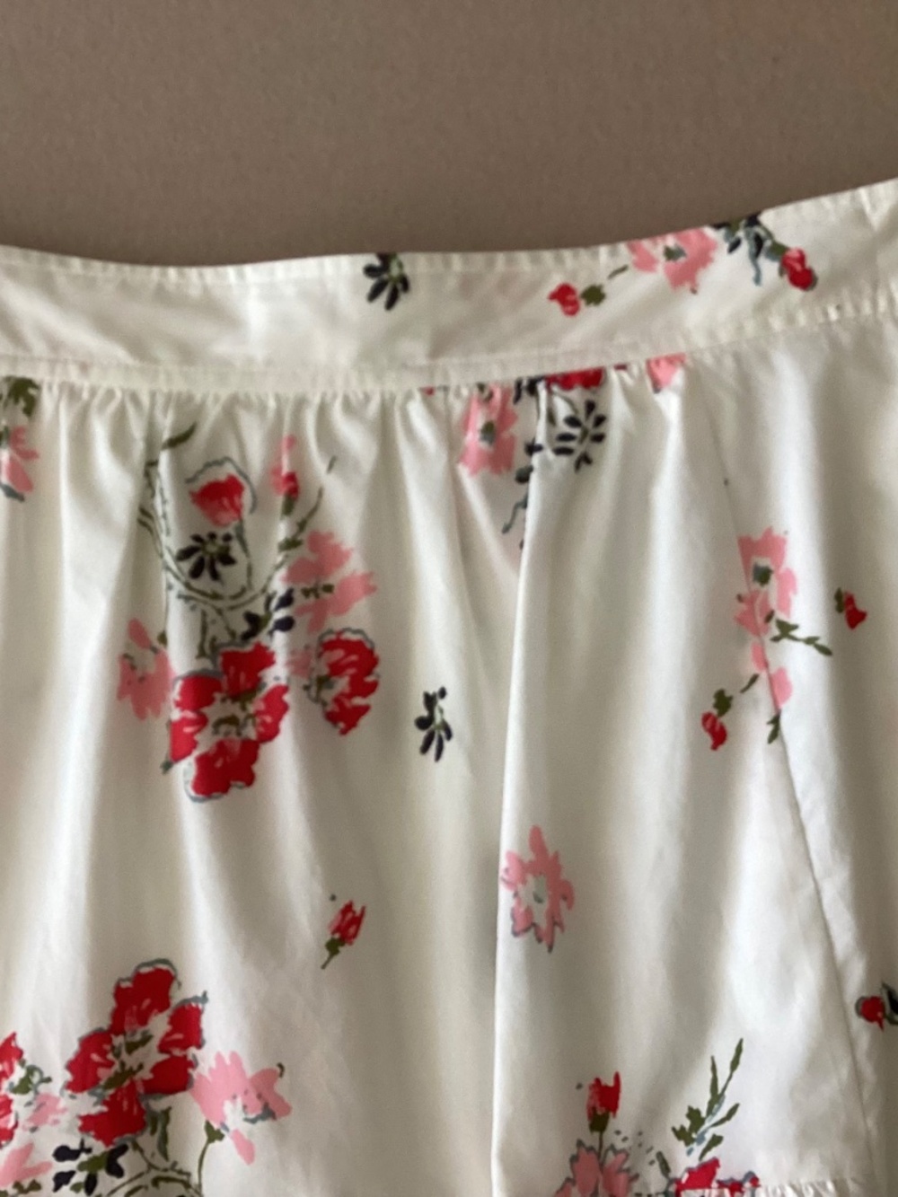 NWOT-REBECCA TAYLOR 100% COTTON PINK WHITE FLORAL FRONT BUTTON SKIRT SIZE 6 - Picture 5 of 7